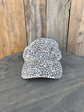 Leopard Print Baseball Cap - Black & White